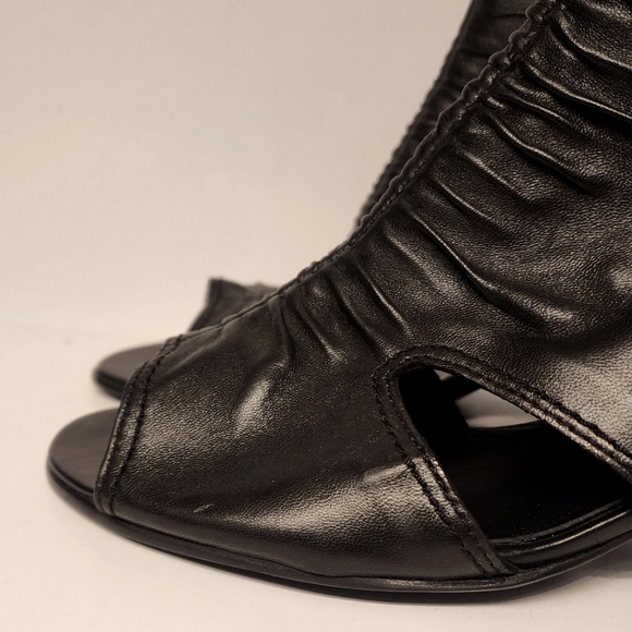 GABOR leather block heel opentoe sandals in black size UK 6.5/ US 9 - Picture 4 of 11